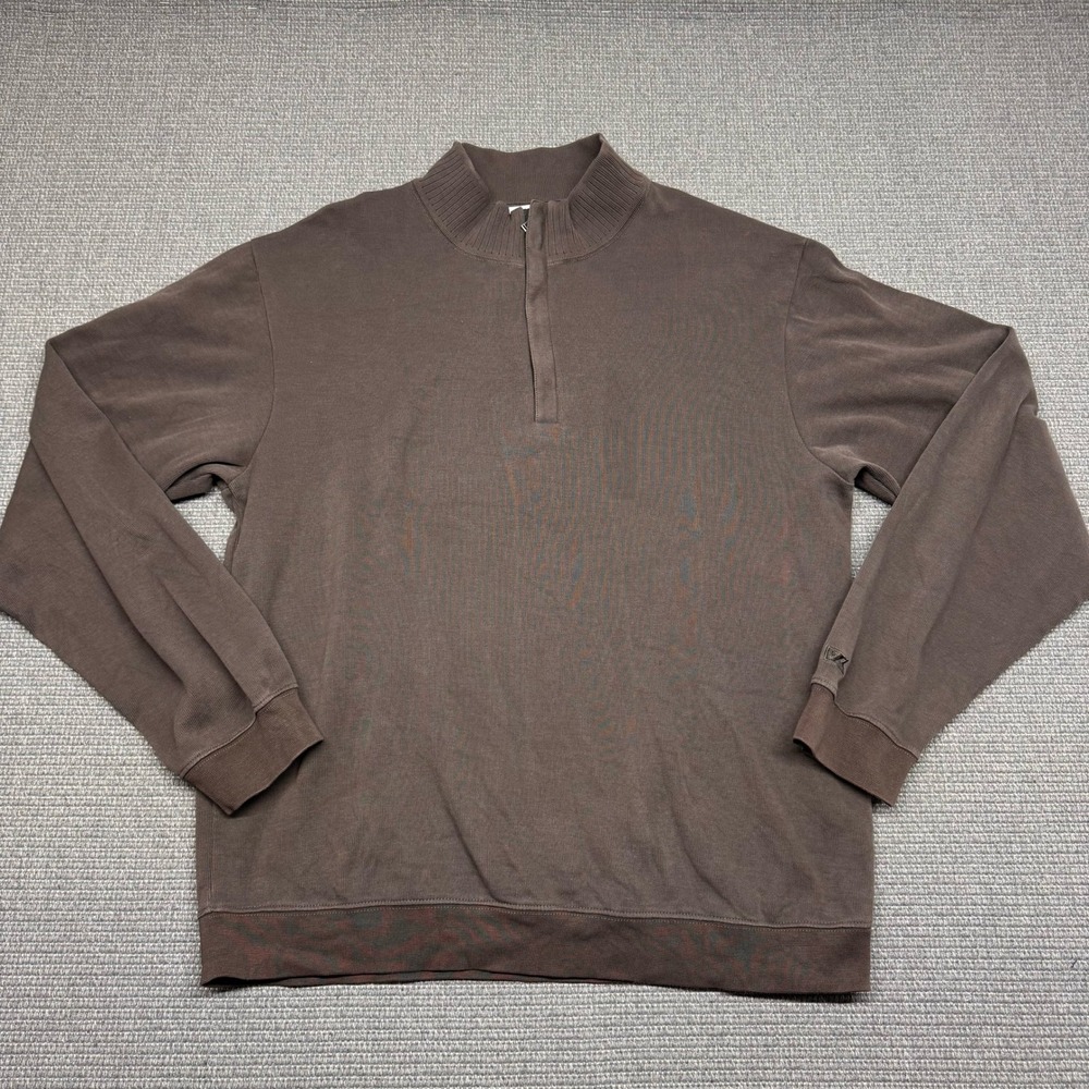 Cutter & Buck Mens 100% Supima Cotton Quarter Zip Pullover Brown Large 9305